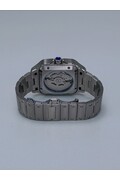 Custom Seiko Mod • Red Vignette Guilloche Steel Santos Automatic • 38mm